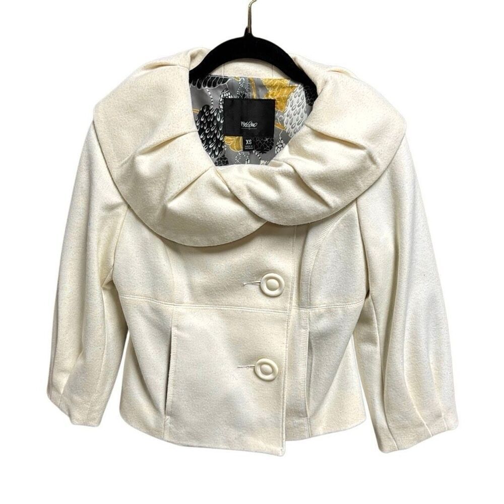 Mossimo Women’s Cream Wool Blend Pea Coat Size XS